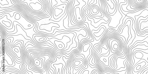 Abstract topographic map, White wave paper curved reliefs abstract background, topographic map pattern simple lines flat graphic design, white landscape with mountains and hills.
