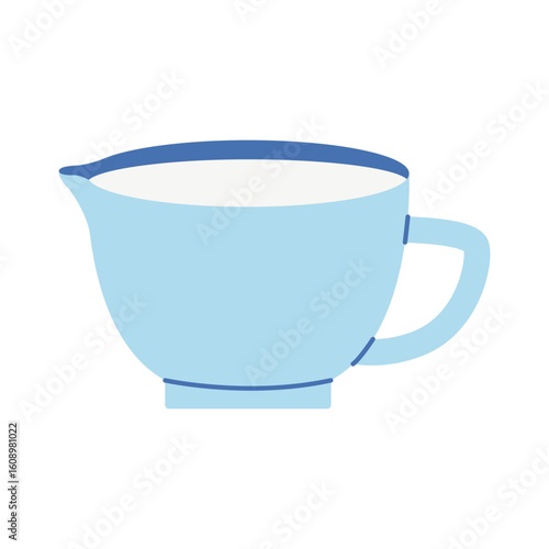 Large mug of milk. Healthy dairy drink. Vector illustration.