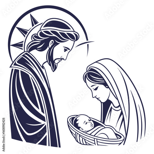 Holy family adoration baby jesus mary joseph star nativity scene