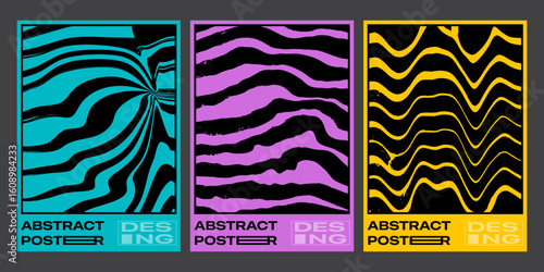 Set of Creative concept modern abstract art design. Templates for celebration, ads, branding, banner, cover, label, poster, sales.