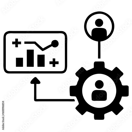 vector silhouette crm automation icon
