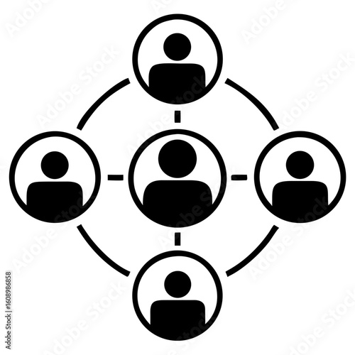 vector silhouette customer segmentation icon