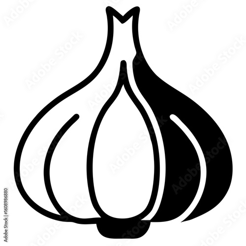 vector silhouette garlic icon