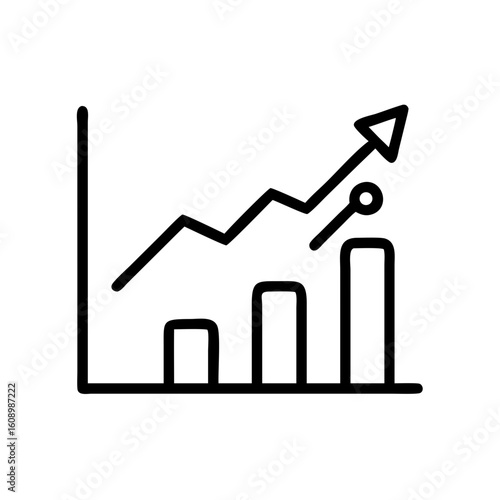 business growth icon vector silhouette