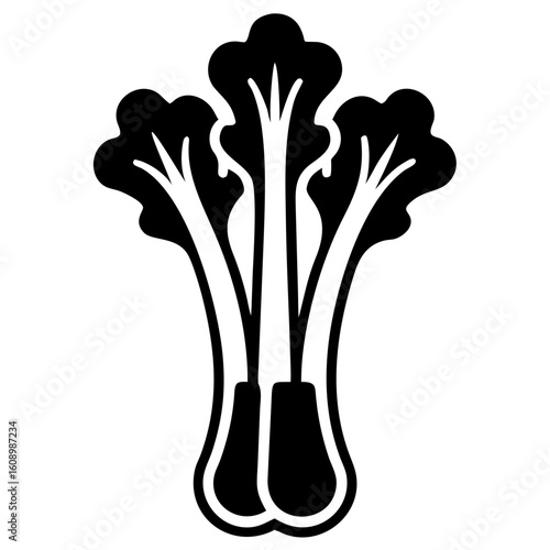 celery food icon vector silhouette