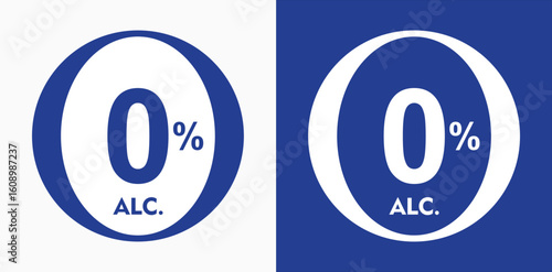 Alcohol-Free Label – 0% Alcohol Logo for Safe and Gentle Product Packaging