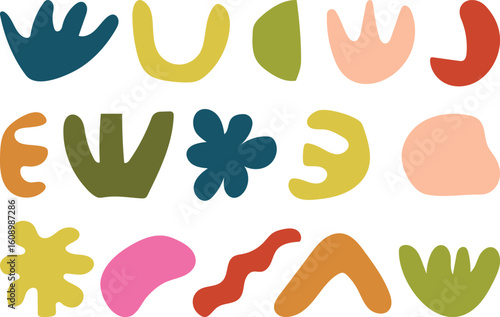 Colorful abstract organic shapes collection