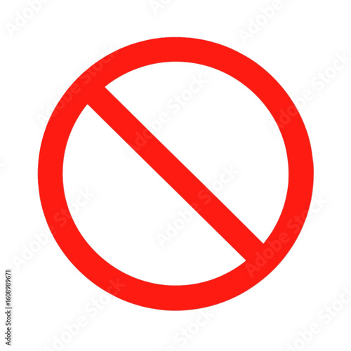 Free Download Red circle diagonal line. Universal prohibition symbol. - GFXLoad