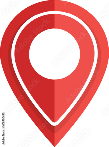 Free Download A vibrant red map pin icon, representing a location or destination. This flat design pointer is a universal symbol for navigation and mapping. - GFXLoad