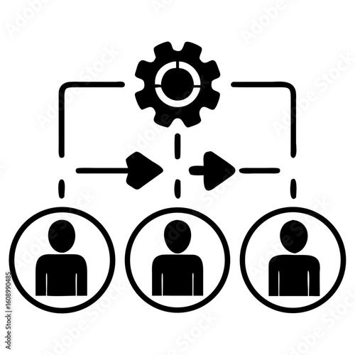 team alignment icon vector silhouette