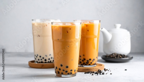 Refreshing Bubble Tea Trio: A Delightful Blend of Flavors