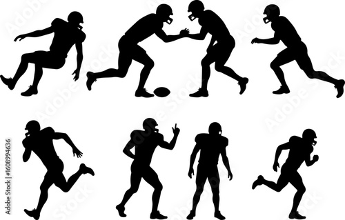 Gridiron Glory: Running Back Silhouette with Football"