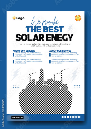 Innovative Solar Energy Solutions Flyer Template for Sustainable Future and Clean Power