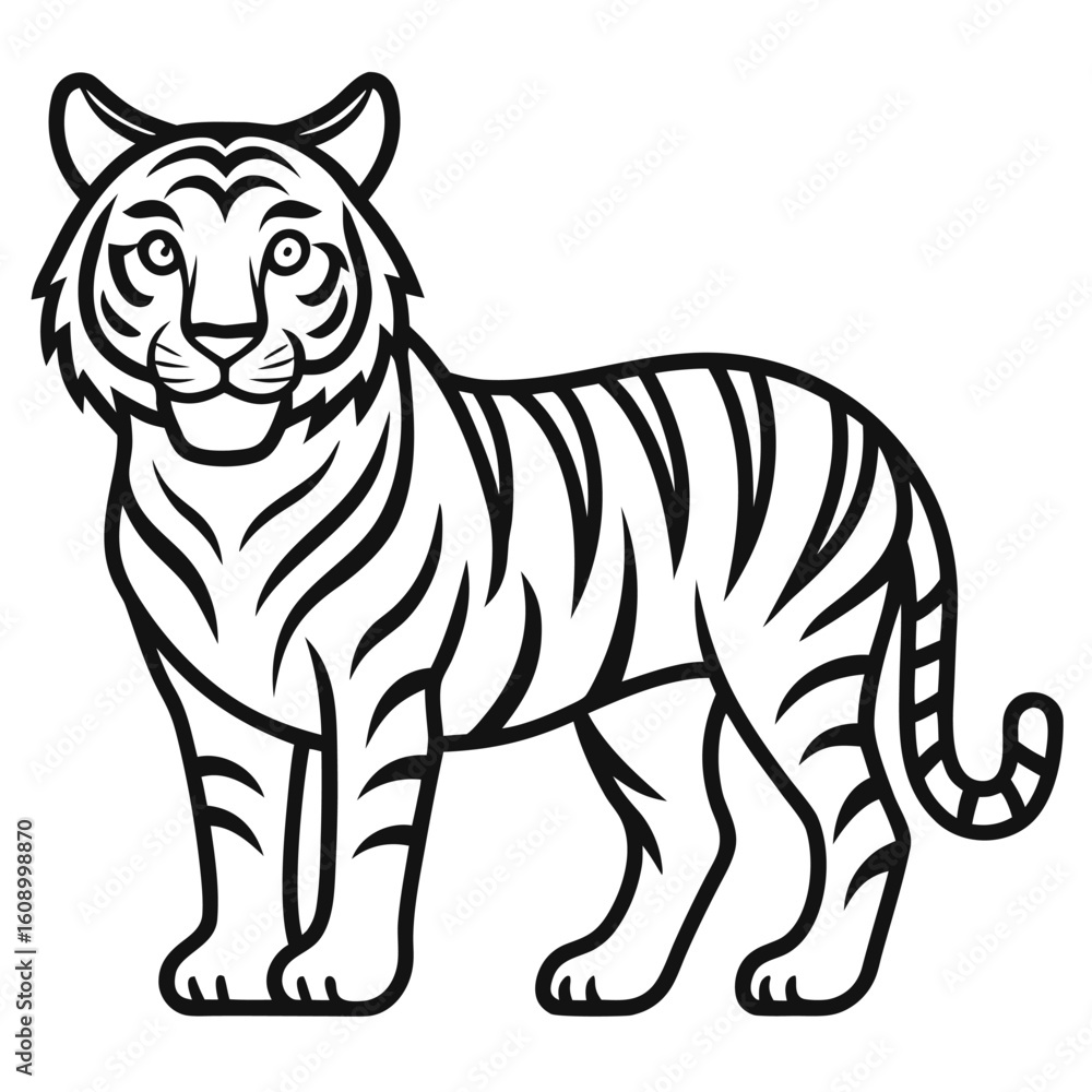 Obraz premium vector illustration of a tiger