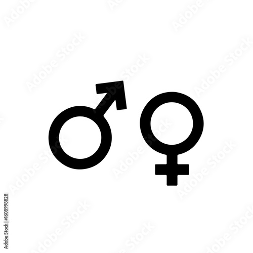 Male female gender symbols. Human identity icon.