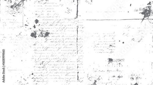 Grunge handwritten letter texture design. Distressed vintage overlay background. Faded ink script on aged paper surface.
