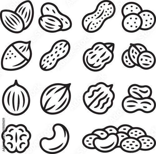 Assorted nuts and seeds collection almond peanut