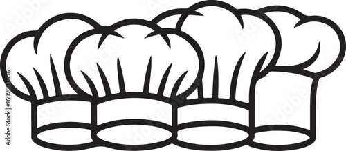 Chef hats cooking food
