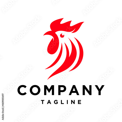 Rooster hen logo design vector