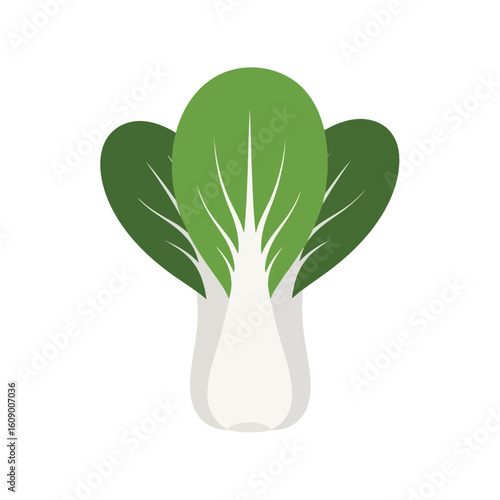 Flat color icon of bok choy vegetable for diet planning, nutrition UI, and vegan menus isolated on transparent background