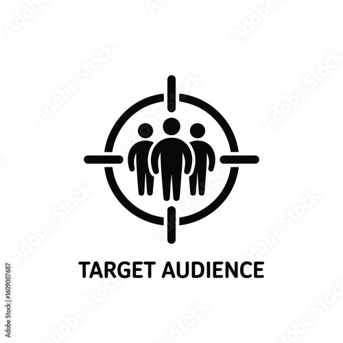 Target audience icon with people in crosshairs for marketing purposes