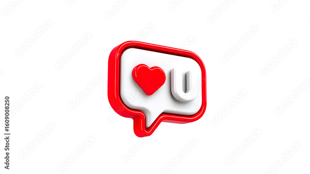 Fototapeta premium illustration of love you icon