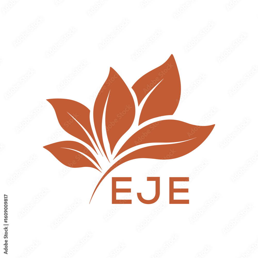 Obraz premium EJE Elegant Minimal Leaf Logo Design, EJE Later Logo, Botanical Nature Logo with Text, Clean Botanical Logo Design, Natural Organic Leaf Badge 