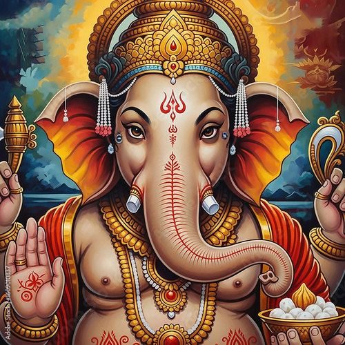 Intense Ganesha Close-up - ...
