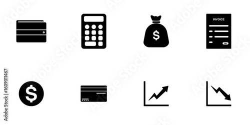 Finance & Accounting vector icon pack on transparent background