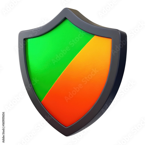 Free Download Green and orange shield emblem isolated on transparent background - GFXLoad