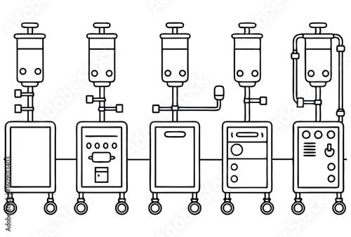 Hemodialysis machin cleans blood efficiently saving lives art