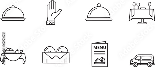 Catering & Table Service Line Icons
