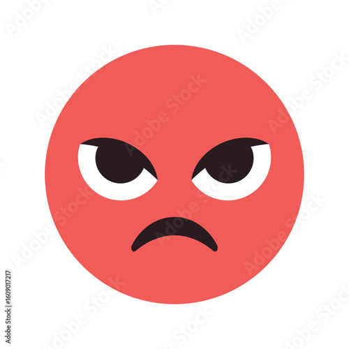 Illustration of Angry Red Emoji: Vector Illustration for Websites and Apps vector