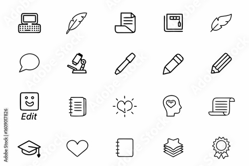  A poetic single-line art set focused on storytelling and expression — great for authors, content creators, poets, and educators.