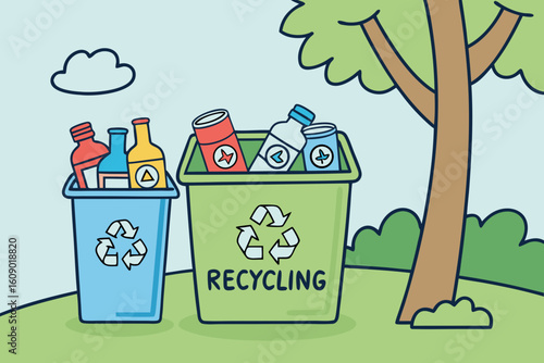 recycle bin with recycle symbol