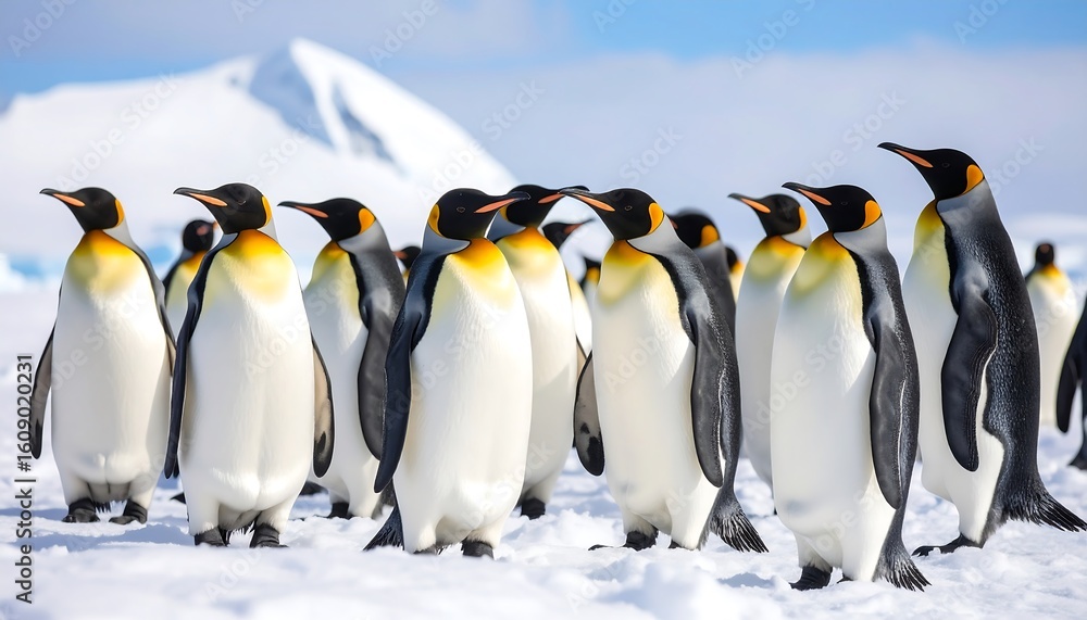 Fototapeta premium King Penguins on icy landscape