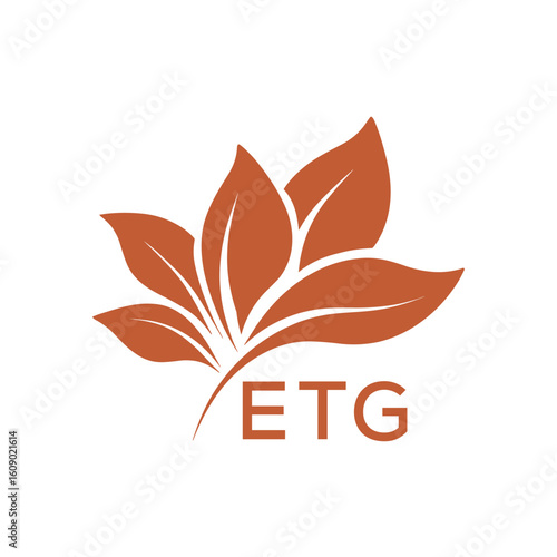 ETG Elegant Minimal Leaf Logo Design, ETG Later Logo, Botanical Nature Logo with Text, Clean Botanical Logo Design, Natural Organic Leaf Badge
