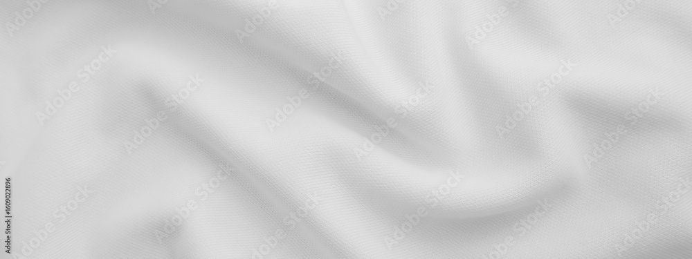 Obraz premium White wavy fabric background. Wrinkled cloth