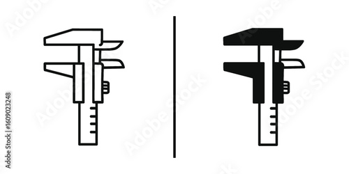 Measuring Precision: A conceptual image depicting a precision measuring tool with two contrasting versions, one in outline and the other solid.