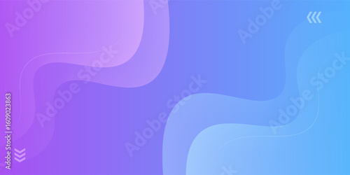 Banner background, blue and purple gradations, colorful, wavy effect stye, memphis