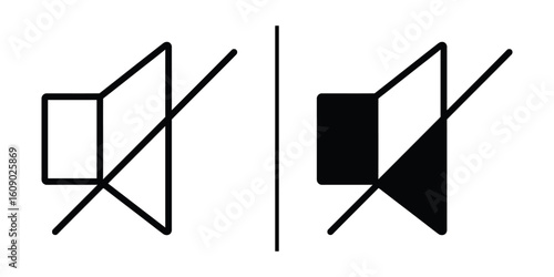 Sound Off: A clear and minimalist depiction of a speaker crossed out, effectively communicating the concept of silence.
