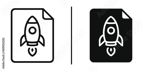 Business Startup Illustration: A graphic showing a rocket taking off, representing new beginnings. The artwork features a rocket on a document icon symbolizing innovation and achievement.
