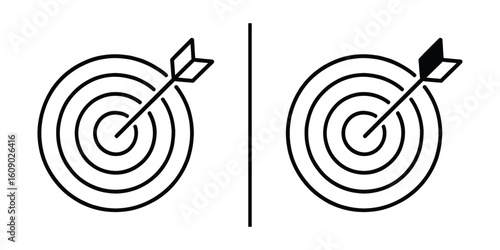 Bullseye: Success and Precision: Two precision targets, each pierced by an arrow, are poised to convey messages of unwavering focus, clear objectives, and triumphant achievement.