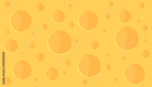 Cheese texture. Vector yellow background of cheese with holes