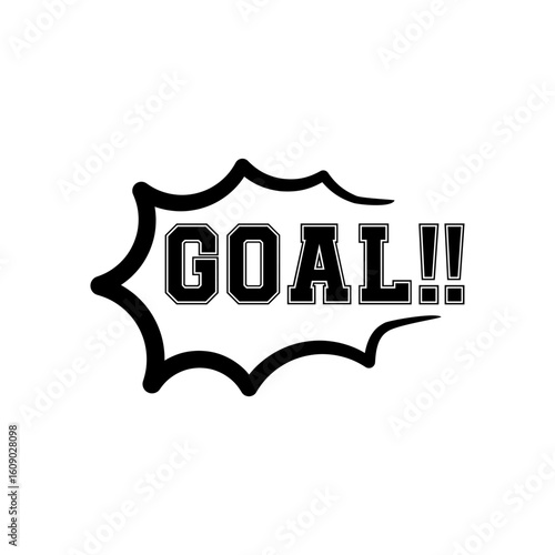 Simple Outlined Goal Sign with Exclamation in Star Burst Bubble