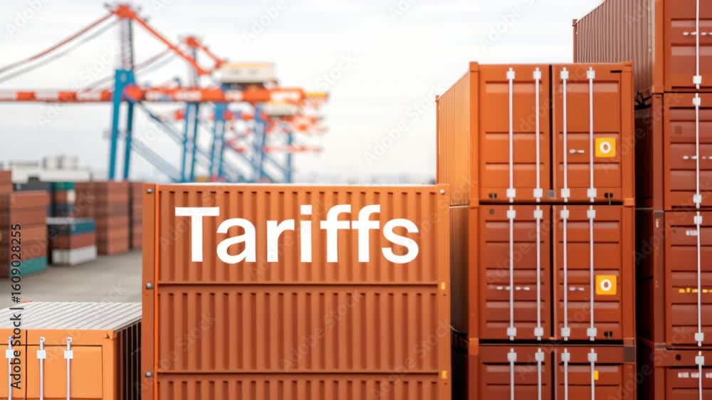 Tariff and Trade concept ,Shipping Containers Symbolize Tariffs, Trade ...