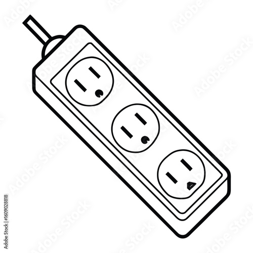 Minimalist power strip outline
