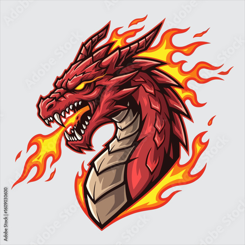 Fire dragon esports mascot logo