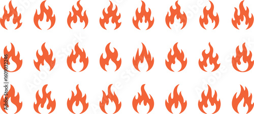 Fiery Flames Collection Vector Illustration Set for Dynamic Visual Elements