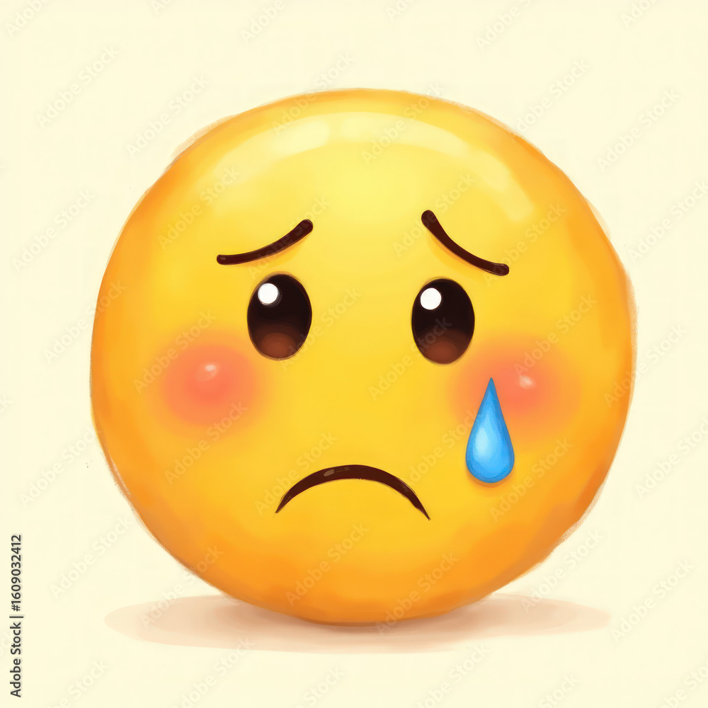 Fototapeta premium Sad Emoji with a Tear